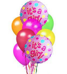 <b>It's A Girl</b><br> Balloon Bouquet<b> from Flowers All Over.com 