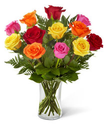Mixed Roses<br>FREE Vase<br><b>Lowest Price! from Flowers All Over.com 